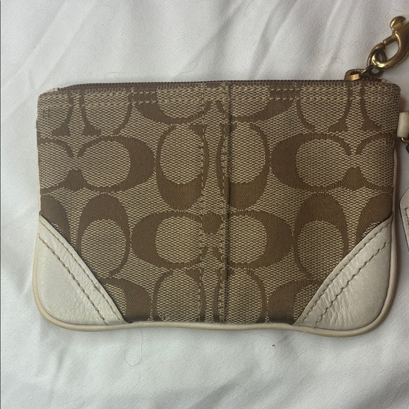 Coach Signature Women’s Brown and Cream Wristlet Wallet - Picture 7 of 11